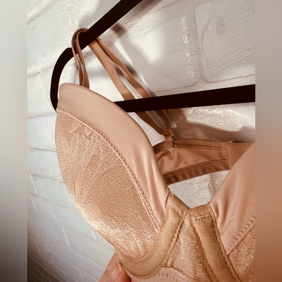 NWT Soma Lightest Lift Lined Demi Underwire Lace Bra 32 B Light Tan Nude #0302 - Picture 4 of 14